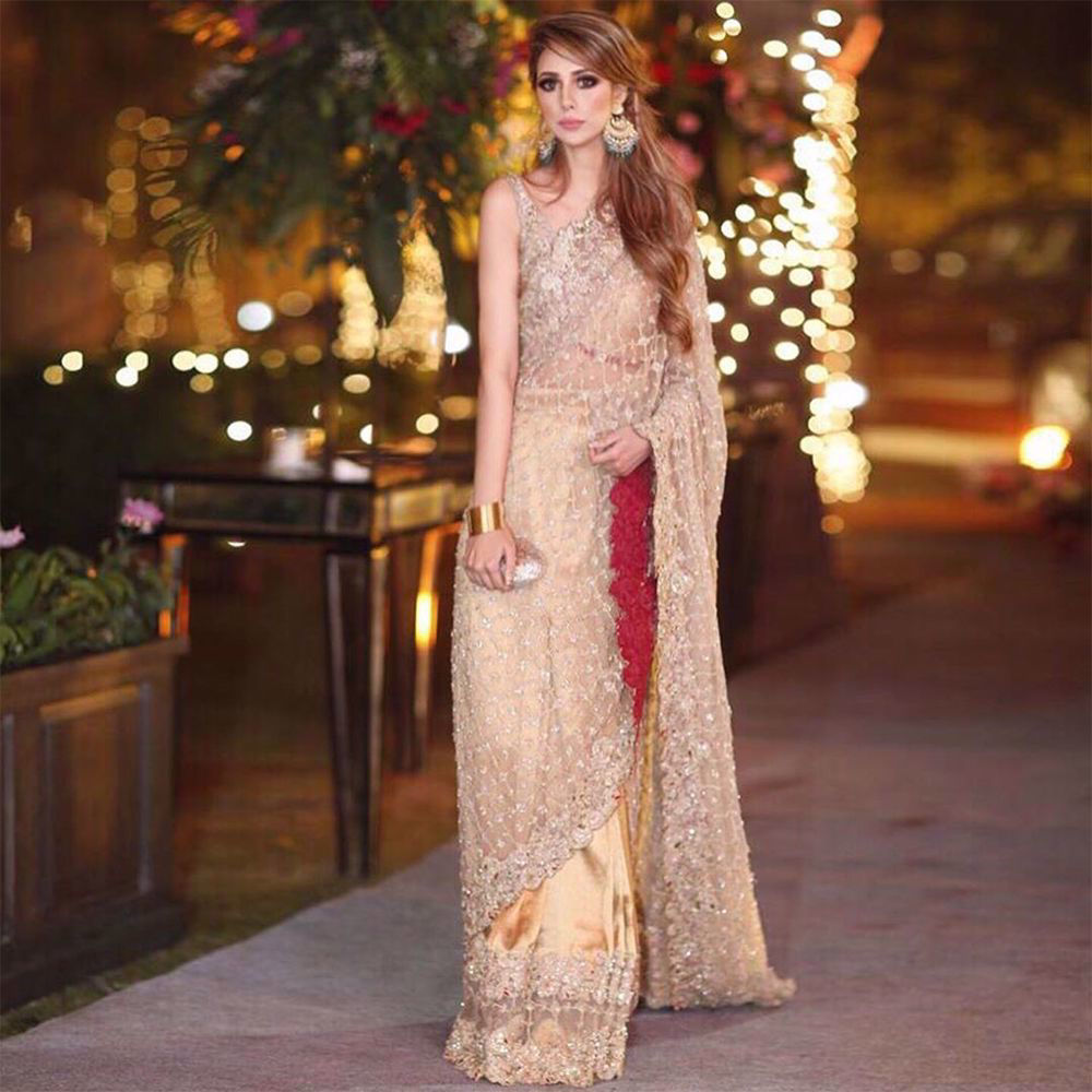 Picture of The glamorous Anum Ahmad glows wearing “Lolitta Saree” from our collection.