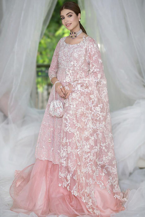 Pink embroidered chaddar