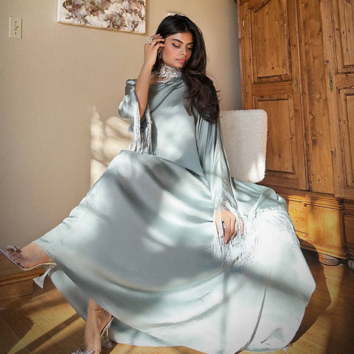 Picture of Mariam Shilby  took our Jade Kaftan across the border and made it a global sensation.