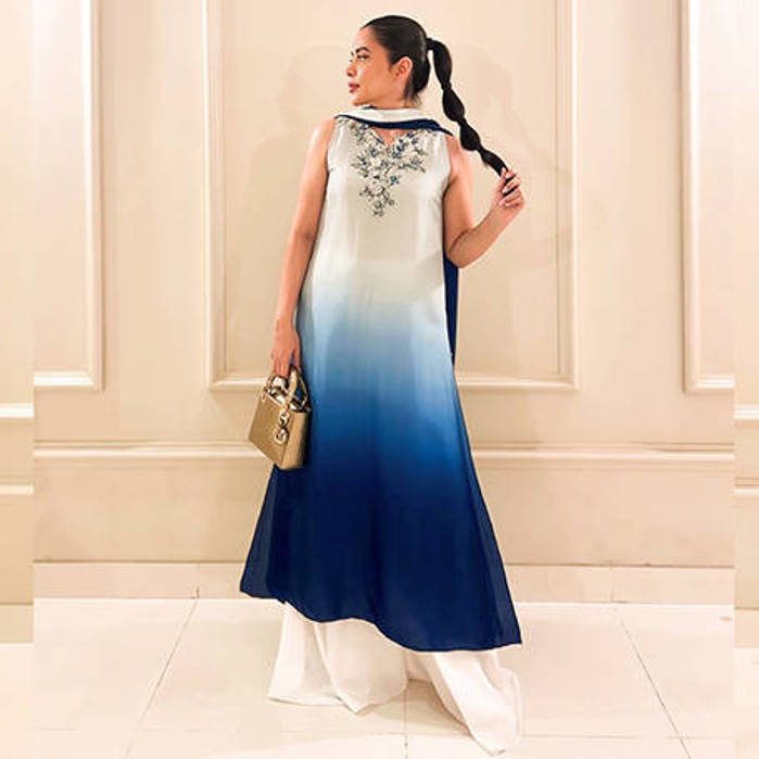 Picture of Hiba Mehmood in our Blue Ombre outfit